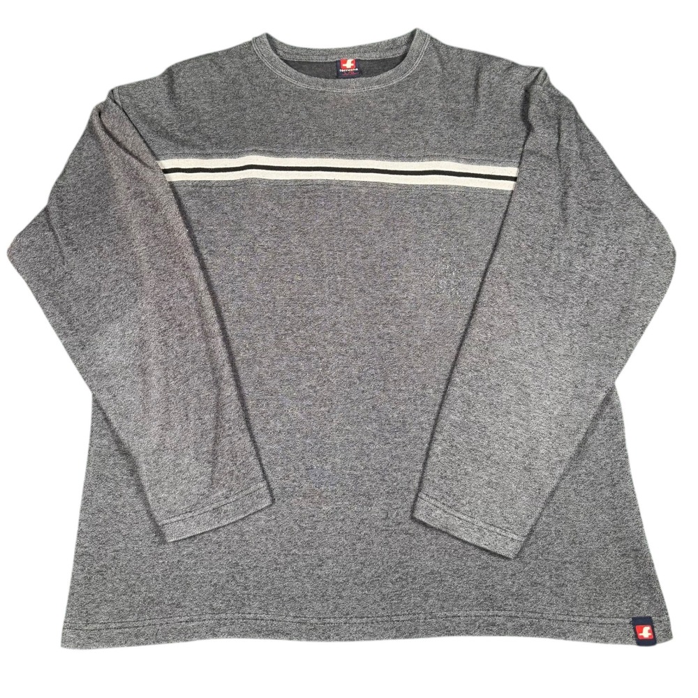 Y2K Ferruche Men's Gray Large Long Sleeve T-Shirt Crew Neck Casual Athletic